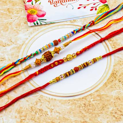 Beautiful Ruduraksha Rakhi Set
