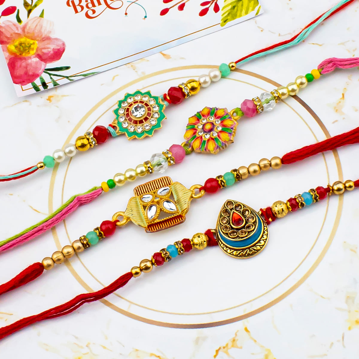 Combo of 4 Rakhi Set