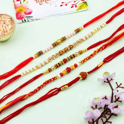 Elegant Rakhi Combo of 5