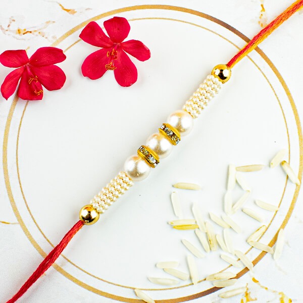 Golden Bead Rakhi