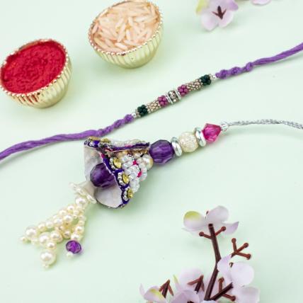 Bhaiya-Bhabhi Beads Rakhi set