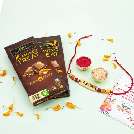 Personalized Rakhi With Temptaion Chocolate