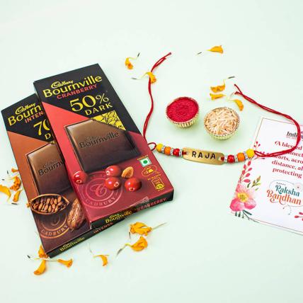 Personlized Rakhi with Bournville Chocolates