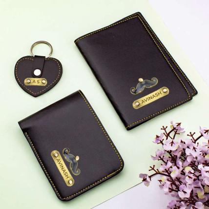 Personalized  Leather Wallet Combo For Men 