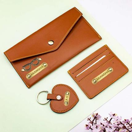 Personalized Leather Wallet Combo For Women