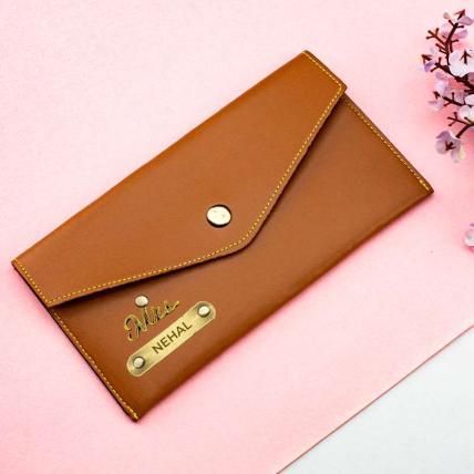 Personalized Leather Clutch for Women