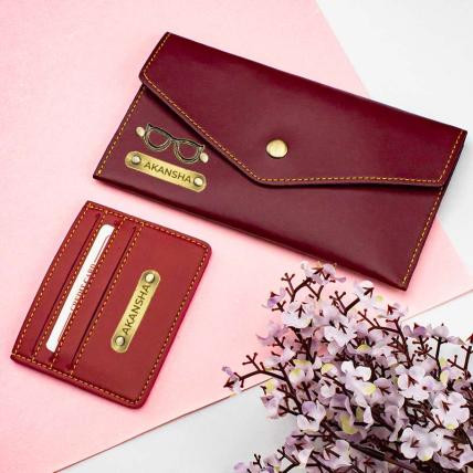 Personalized Leather Clutch With Card Holder for Women