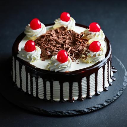 Black Forest Cake With Chocolate Syrup 
