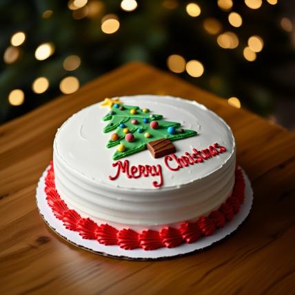 Christmas Tree Vanilla Cake