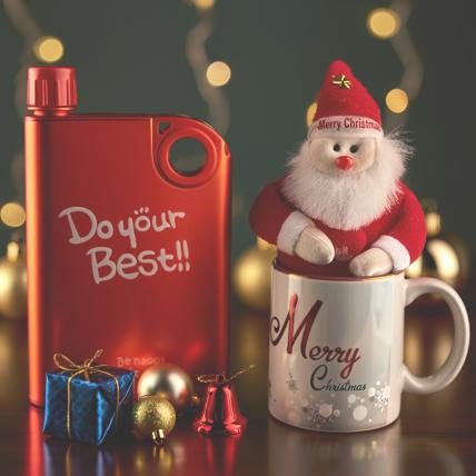 Cute Santa with Bottle & a Christmas Mug