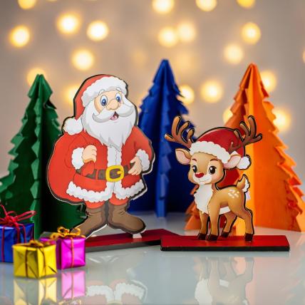 Christmas Table-Top Showpiece [Santa-Deer]