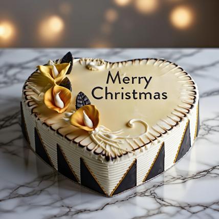 Christmas Heart Shape Cake 