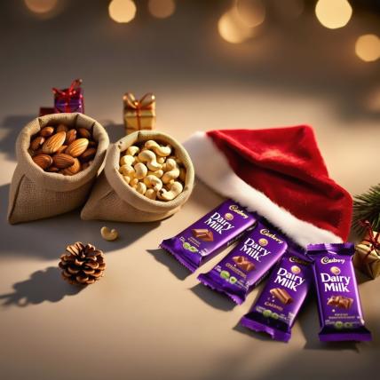 Christmas Nuts And Dairy Milk  Combo 