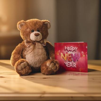 Teddy With New Year Card