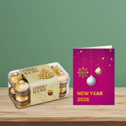 Ferrero Rocher with New Year Greeting Card