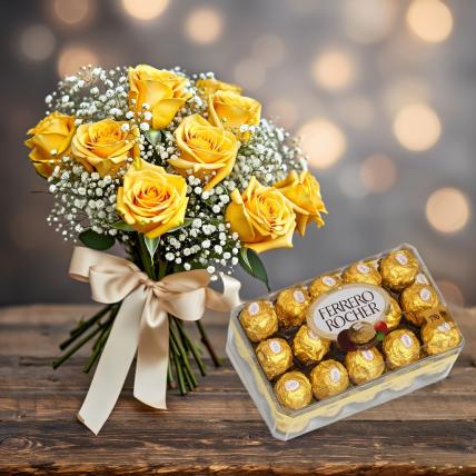 Yellow Roses & Chocolates