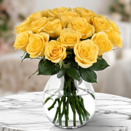 Yellow Roses Vase