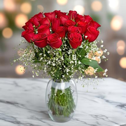 Red Roses Vase