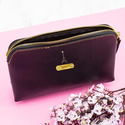 Personalized Black Travel Pouch
