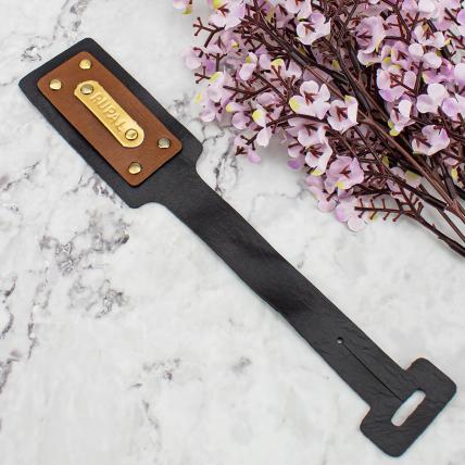 Personalized Black with Tan Luggage Tag