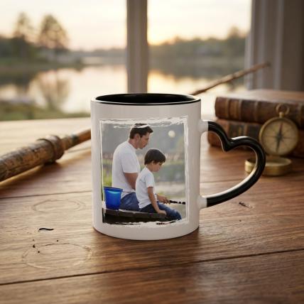 Black Heart Handle Mug for Dad
