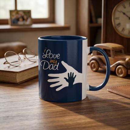 Blue Hand in Hand Dad Mug