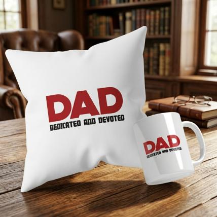 Dedicated dad Cushion Mug Set