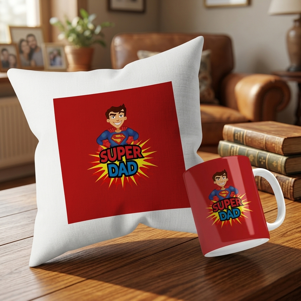 Super Cool Dad Cushion Mug Set