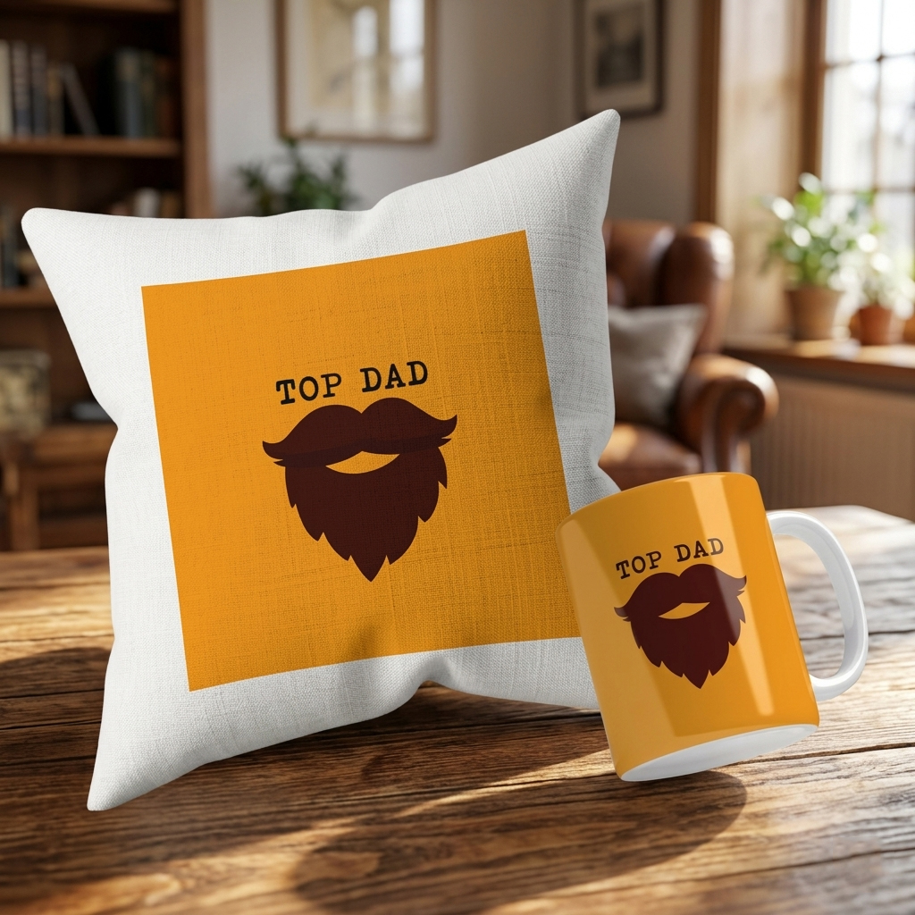 Top Dad Cushion Mug Set