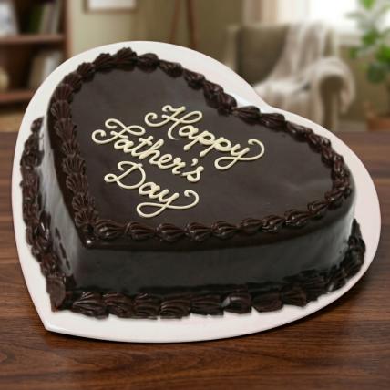 Father's Day Heart Shape Chocolate Truffle Cake