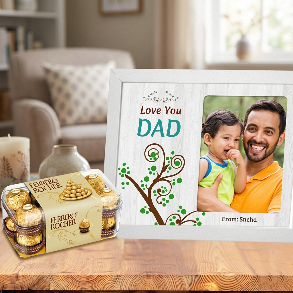 Fathers Day Photo Frame and Chocolates