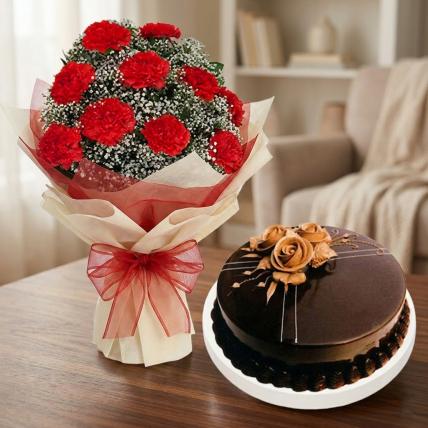 Red Carnation & Cake