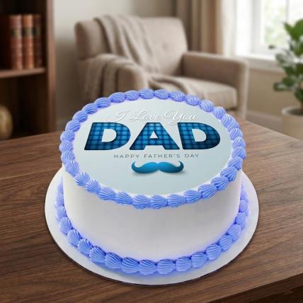 I Love Dad Photo Cake