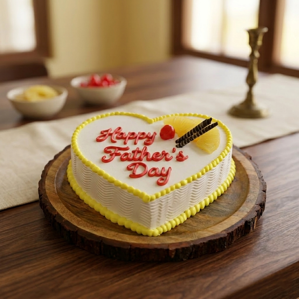 Father's Day Exclusive Heart Shape Pineapple Cake