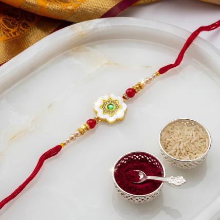 Golden Fancy Kundan Rakhi