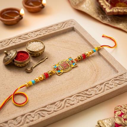 Premium Swastik Charm Rakhi
