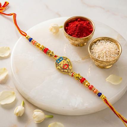 Designer BRO Rakhi with Colorful Beads