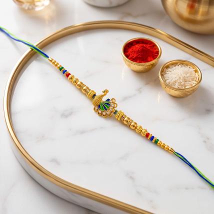 Elegant Peacock Designer Rakhi