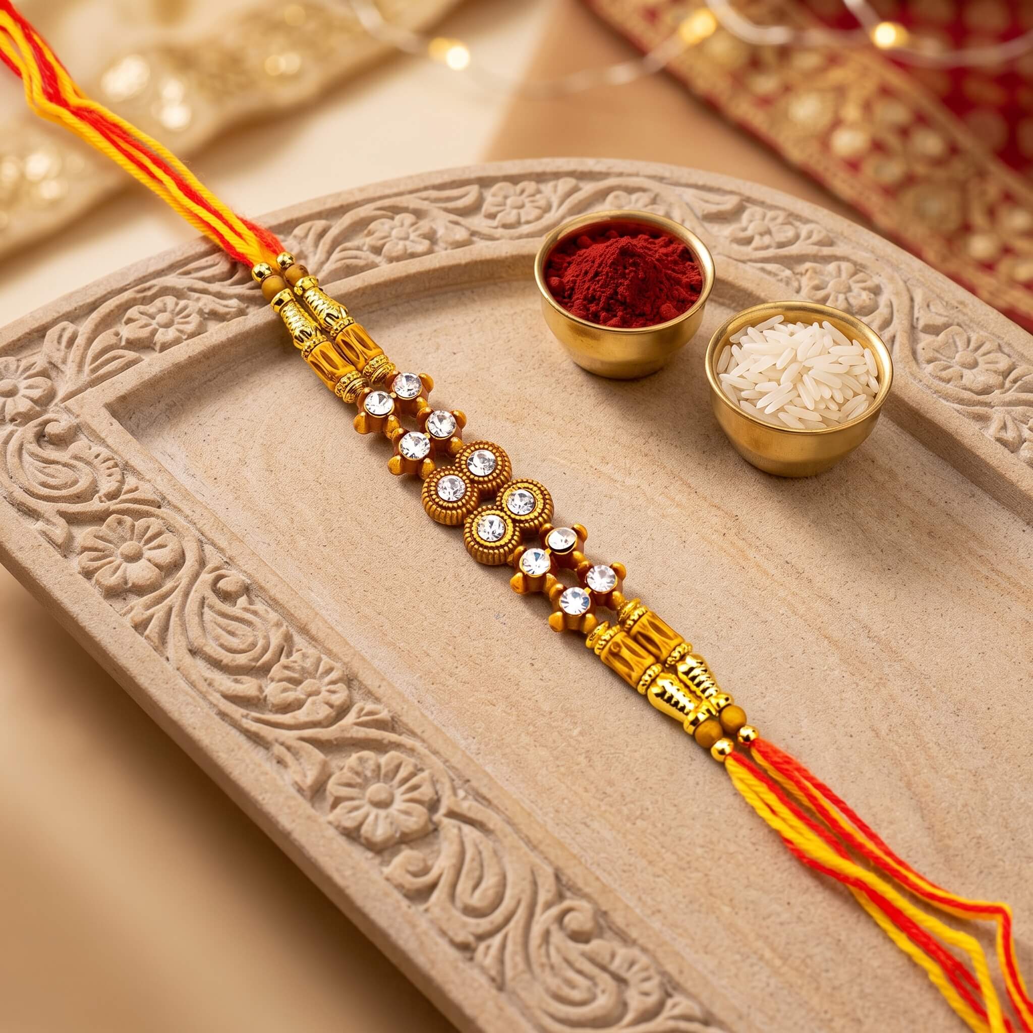 String of Colorful Beads Rakhi