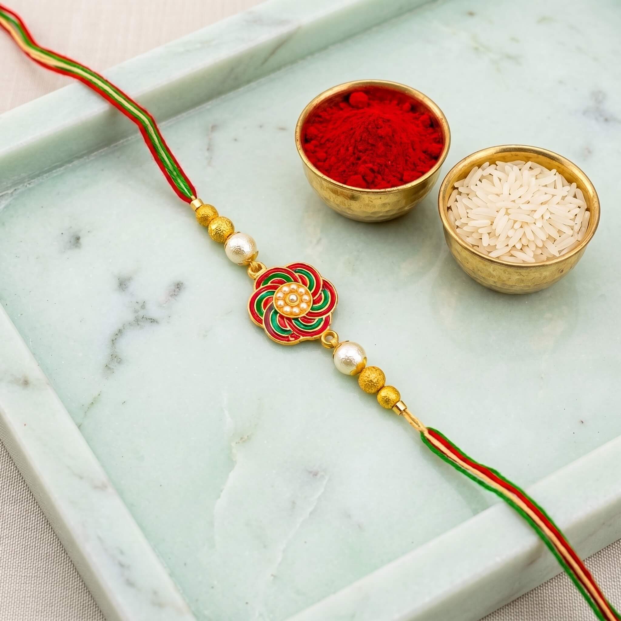 Ornamental Kundan Rakhi