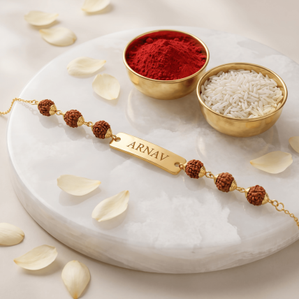 Personalized Rudraksha Name Rakhi