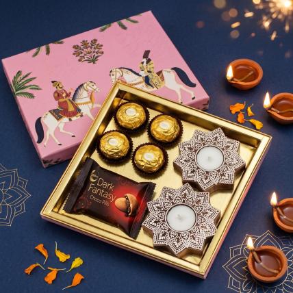 Royal  Chocolate & Diya Festive Gift Box