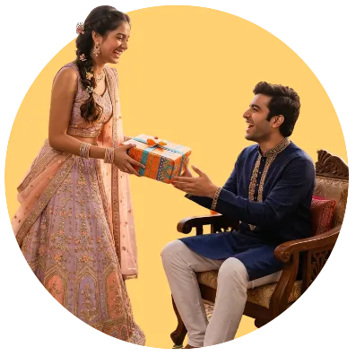 Brother giving gift to Sister
