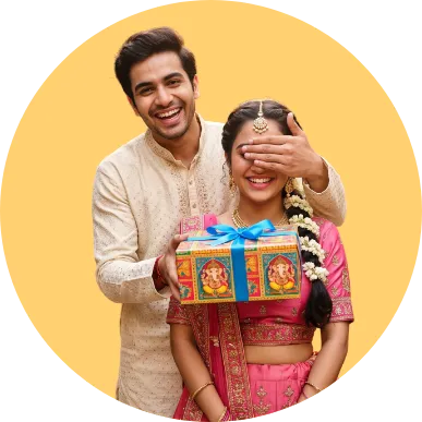 Brother giving gift to Sister